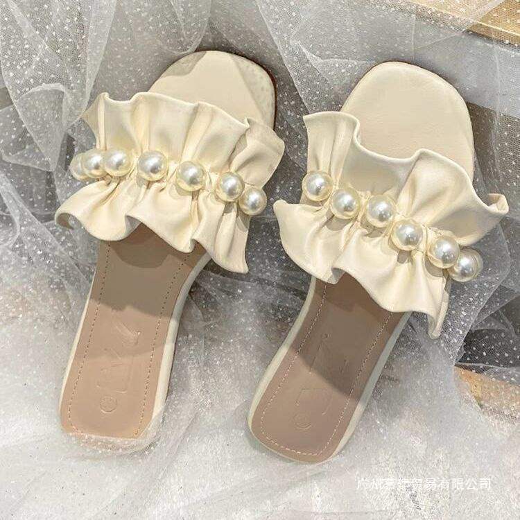 35-43 Large Size Women's Shoes, Fashionable Flat-Soled Slippers for Women, Non-Slip, Versatile Summer Sandals for Going Out