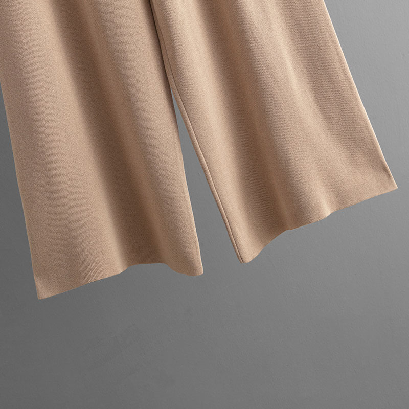 Women Clothing Suit Women Knitwear Loose Slimming High Waist Wide Legs Trousers Two Piece Suit