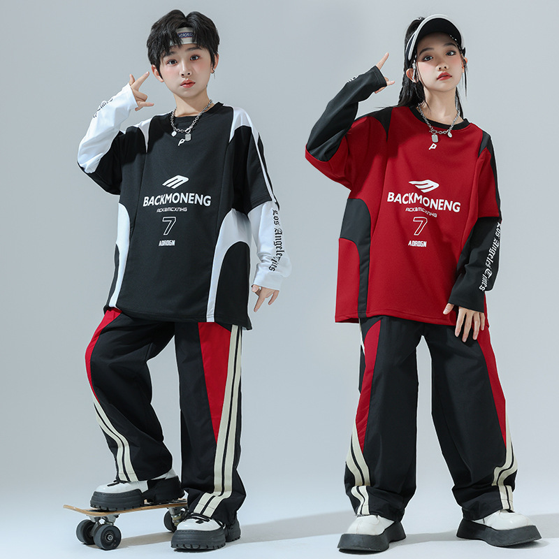 어린이 스트리트 댄스 BBOY의 서양식 공연 의류 어린이 의류 봄과 가을 소녀 재즈 댄스 의류 유럽과 미국의 기관차 패션