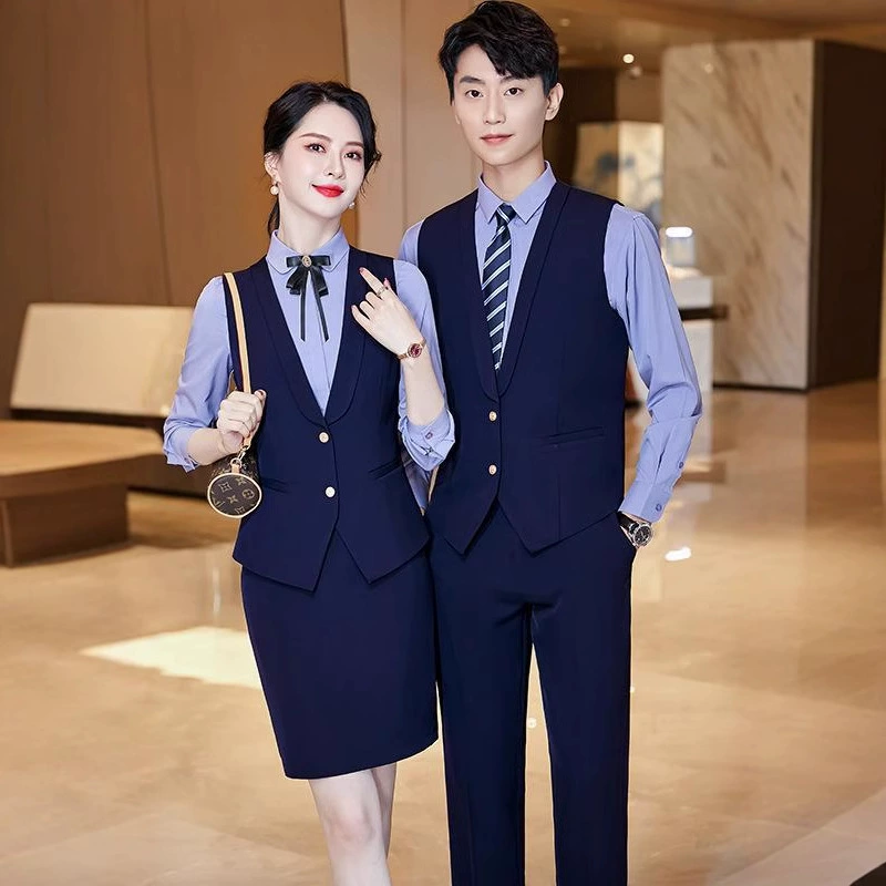 Мужской и женский одинаковый Профессиональный жилет костюм стойка регистрации отеля кассир бар Кейтеринг ресторан официант KT Рабочая одежда