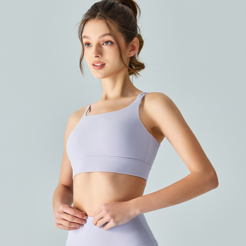 クロスボーダー新型スポーツ下着女性クロス細い肩ベルト一体式胸パッドヨガ服ブラジャーランニングフィットネスベスト|undefined