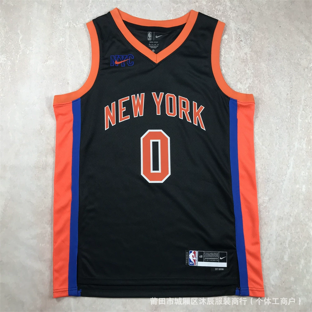 Горячее прессование американская баскетбольная форма Knicks Timberwolves Lakers Clippers Edwards Westbrook Russell спортивная майка