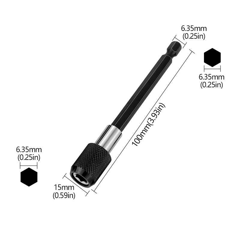 六角ハンドル快脱セルフロックレバー延長レバー電気ドリルドライバー快速回転レバー延長レバー3点セット|undefined