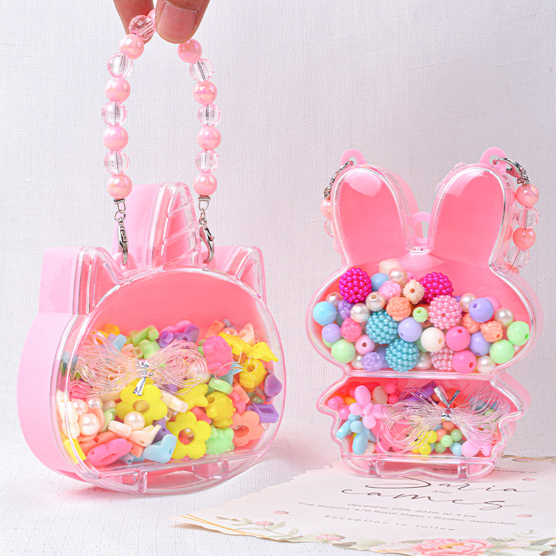 String Bead DIY Craft Kit for Kids, Bead Jewelry Making Toys, Necklace and Bracelet Accessories, Gift Box