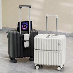 春秋航空 スーツケース 女性用 20inch 機内持ち込み可能 スーツケース フロントオープン ローリングケース 小型 パスワードケース 短距離旅行用 18inch
