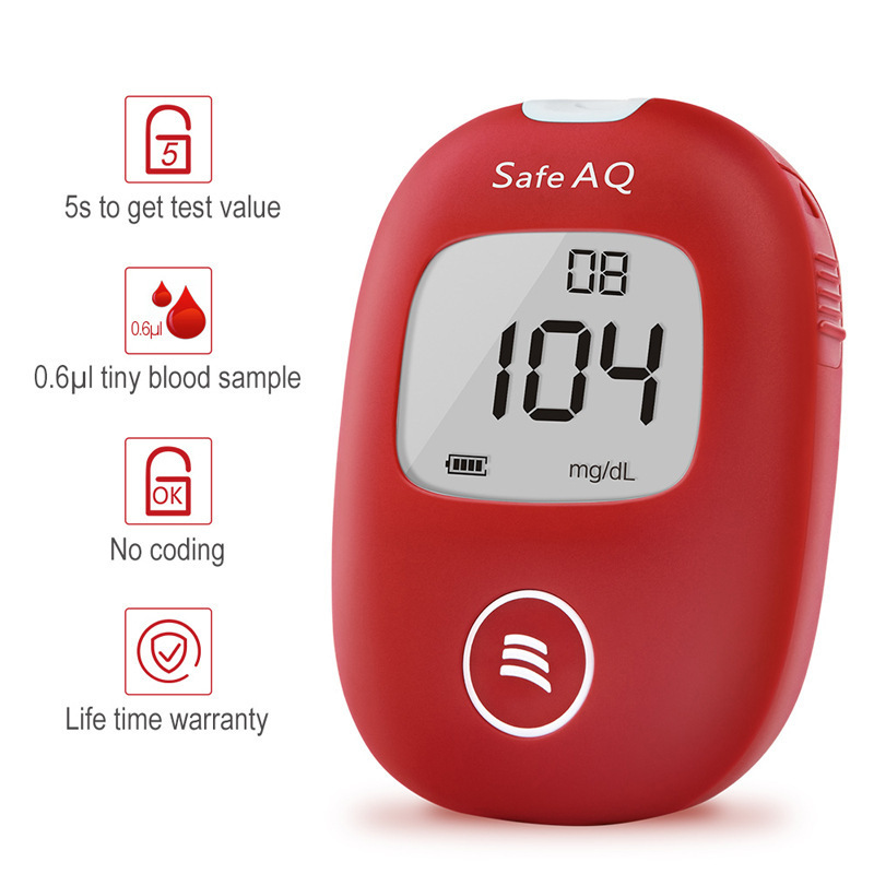 Safe AQ Smart sin código de modulación medidor automático de glucosa en sangre monitoreo de diabetes medidor de glucosa en sangre especial para exportación image 5