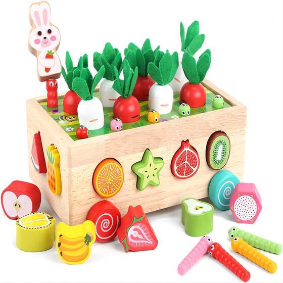 Weiweihu Baby Animal Pulling Radish Smart Car Knocking Ball Early Education Fun Toys Matching Building Blocks Car Puzzle Games