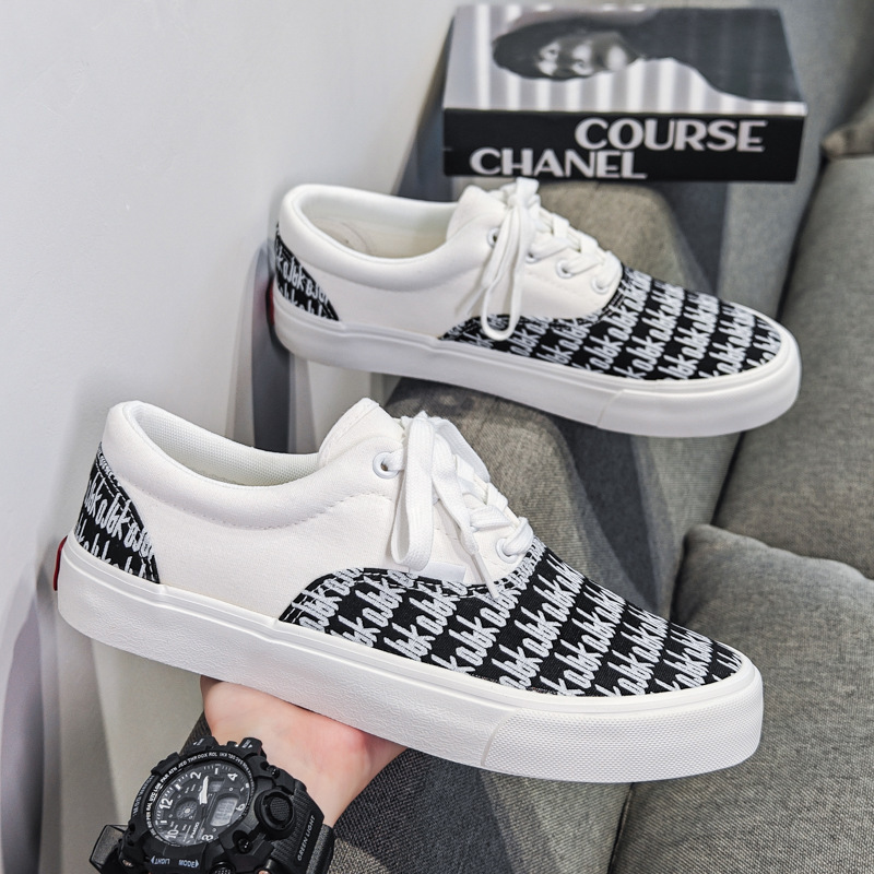 Spring and Autumn New Letter Canvas Shoes for Men and Women, Trendy Versatile Student Sneakers, Couple Casual Shoes, Tiktok Dropshipping