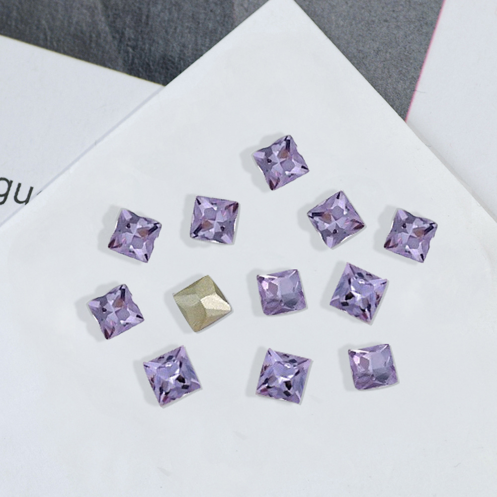 2g Weight Nail Decoration Accessories Nail Supplies Crystal, Glass Material Square, Water Droplets, Heart Shape Pattern Square Water Droplets Heart Shape Crystal Glass Nail Decoration Accessories 10