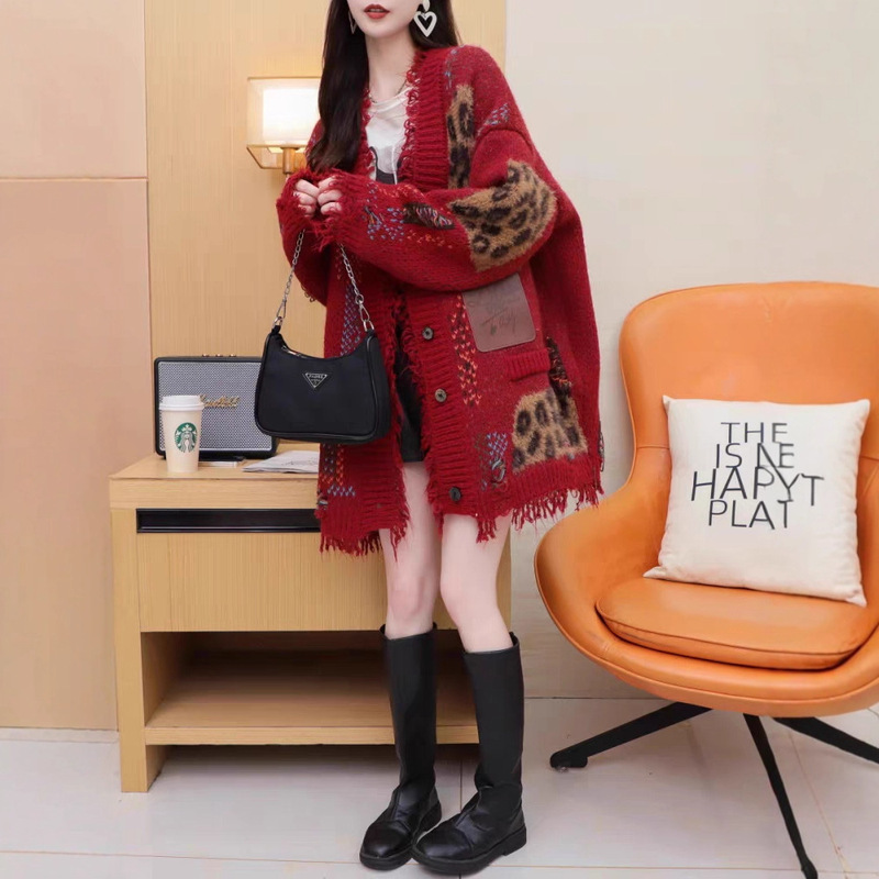 plus size Women's 2024 Autumn and Winter New chubby girl Lazy Style Knitted Cardigan Sweater Coat Women's Loose Slim Top
