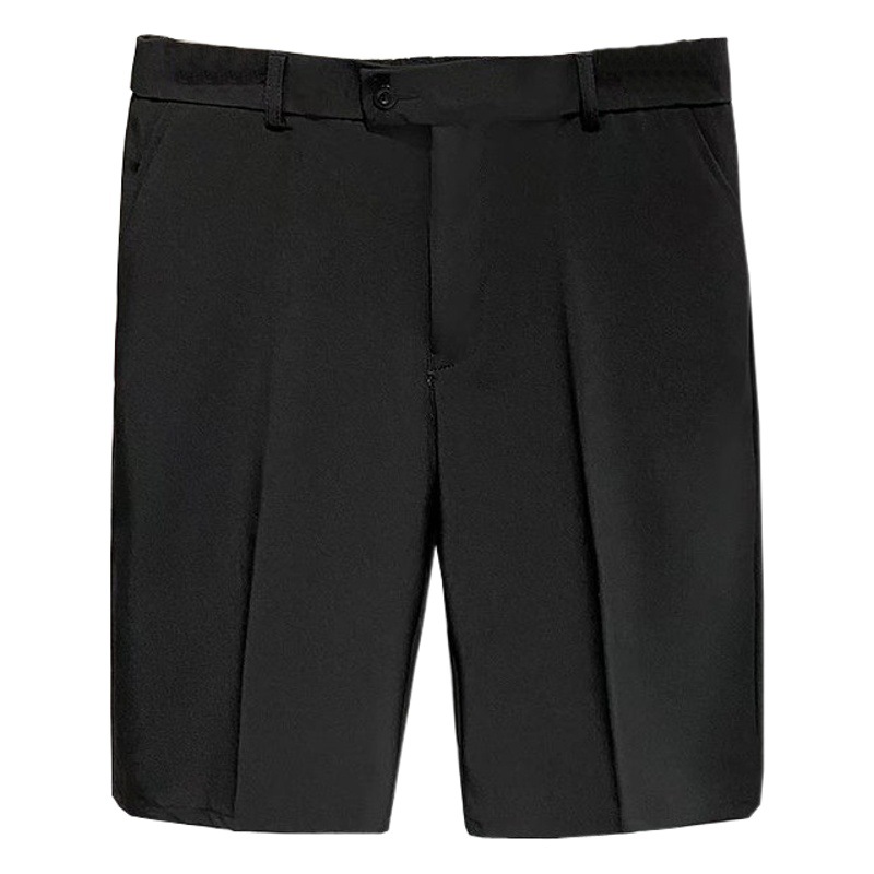 Pantalones casuales recortados drapeado de los hombres pantalones cortos de traje de seda fina de hielo de verano Pantalones sueltos de los hombres Pantalones rectos casuales recortados image 1