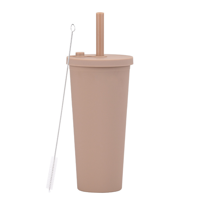 2025 新しいクロスボーダー二層プラスチック大穴ストローカップ透明パールミルクティーカップボバストローカップカスタマイズ|undefined