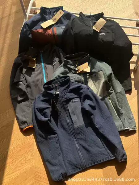 Cross-border supply outdoor Patagonia R2 TechFace fleece softshell jacket with stand-up collar and zipper, windproof