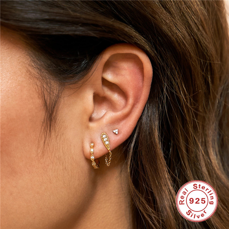 4g Weight 925 Sterling Silver Ear Needle Material 18K Gold Plated Plating Material Drop Earrings, Earrings, Ear Studs Classification 1 Set Quantity Date, Tea Party Occasion Copper Material Geometric Pattern All Seasons Season Women's Gender Elegant, Shiny Style 1 Set Elegant Shiny Geometric Copper 18K Gold Plated Drop Earrings Earrings Ear Studs 22