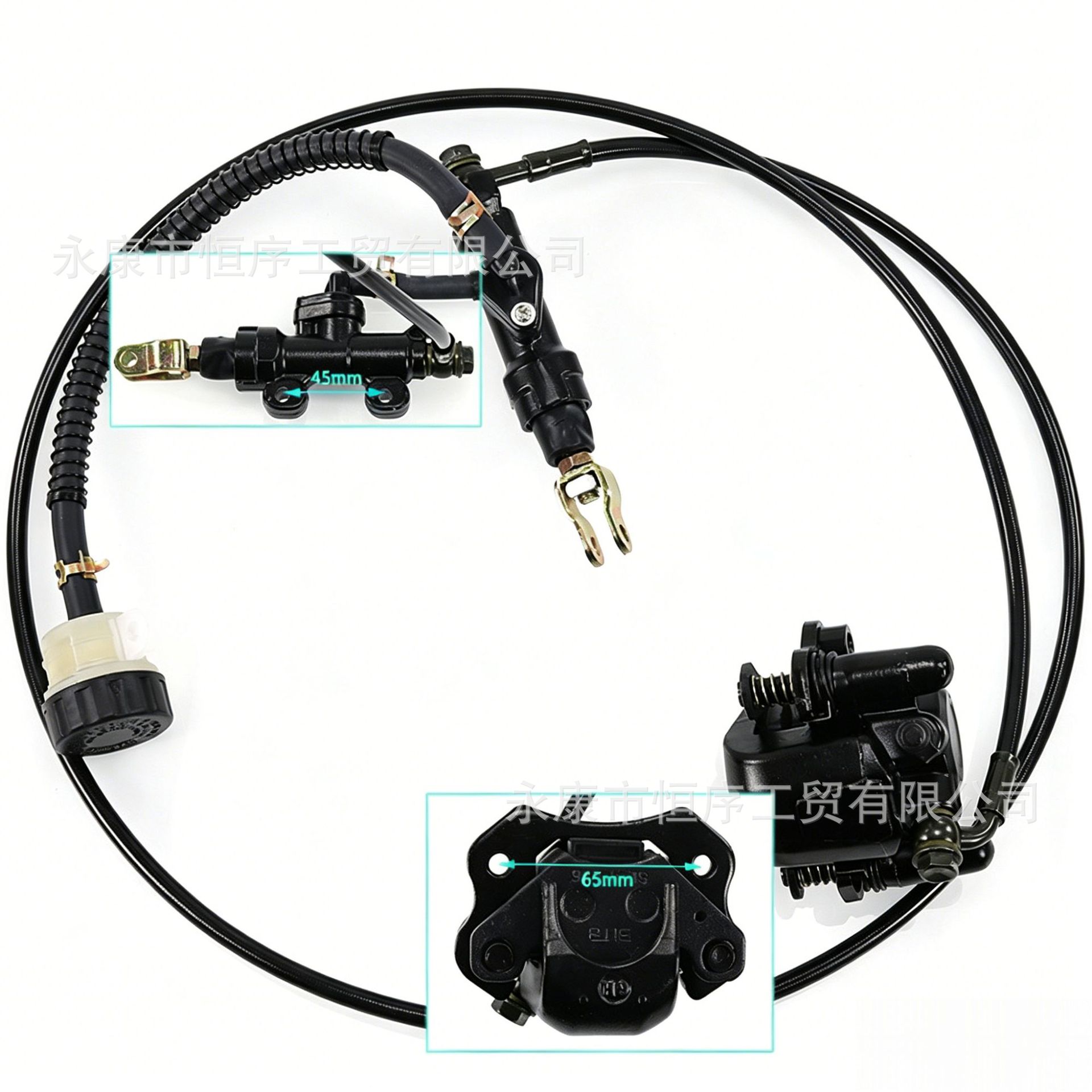 168 Go-Kart, Beach Bike, Four-Wheel Motorcycle Parts, Rear Disc Brake Assembly, Foot Brake Pump Assembly, Caliper