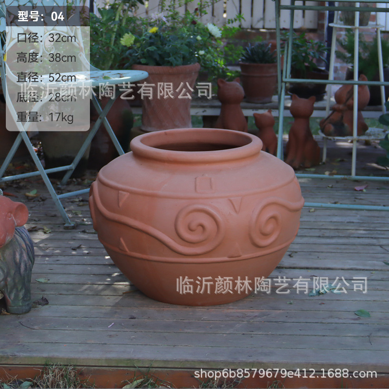 Grandes jardines al aire libre de terra terra terraza terraza de cerámica de barro rojo suelo de cerámica gruesa paisaje de cerámica roja gran maceta de plantas ventilada