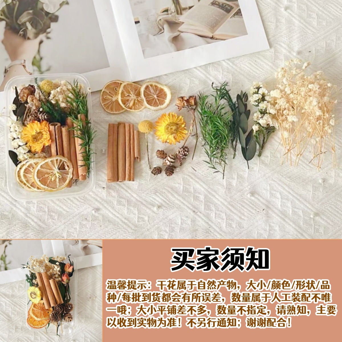 Fruitas secas flores secas DIY material paquete de plantas naturales secas al aire navidad pine canela hecha a mano in decoración adornos inmortales