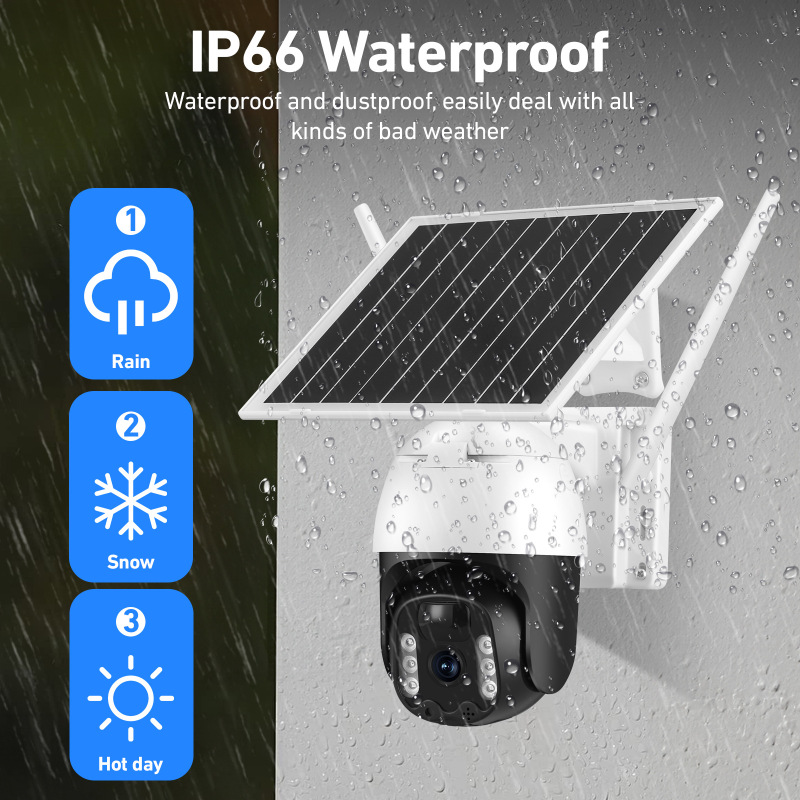 Solar-Powered Camera Monitor for Home Use, No Need for Power Plug or Wiring, Low Power Consumption, Remote Monitoring, Mobile Phone Control, Dual-Lens Dome Camera Solar-Powered Camera Monitor for Home Use, No Need for Power Plug or Wiring, Low Power Consumption, Remote Monitoring, Mobile Phone Control, Dual-Lens Dome Camera
