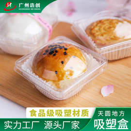 方形带盖青团包装盒透明塑料蛋黄酥盒子雪媚娘蛋糕盒包装吸塑包装