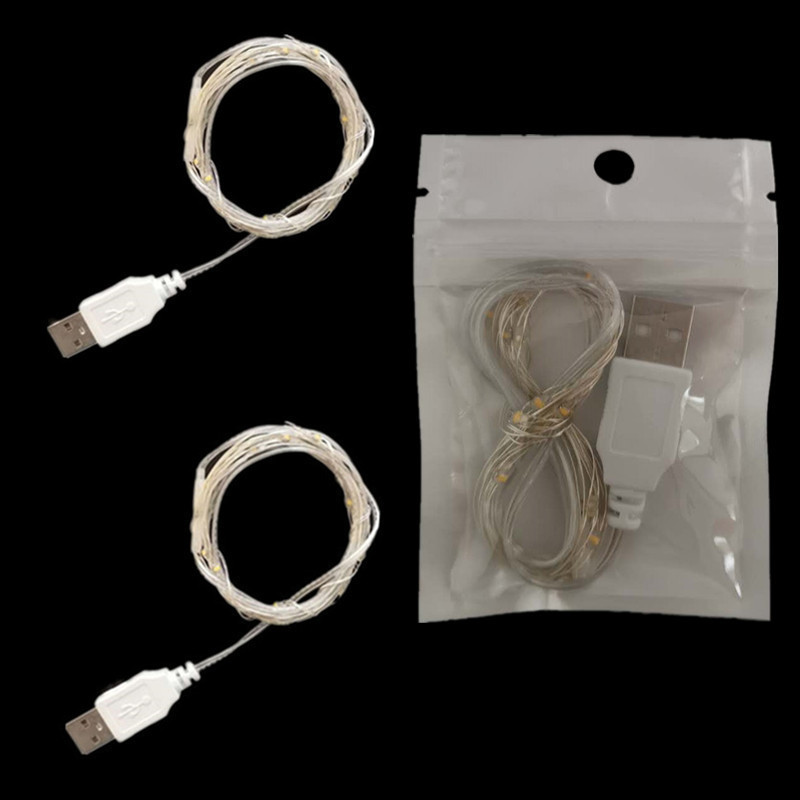 Amazon cross-border led solar copper wire light copper wire string outdoor waterproof USB decorative Christmas fairy light