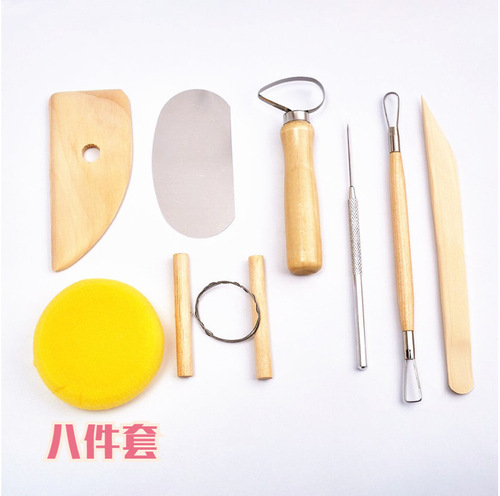 Clay sculpture eight-piece set children's handmade clay sculpture cutting tools ceramic sculpture knife art repair wooden ceramic knife