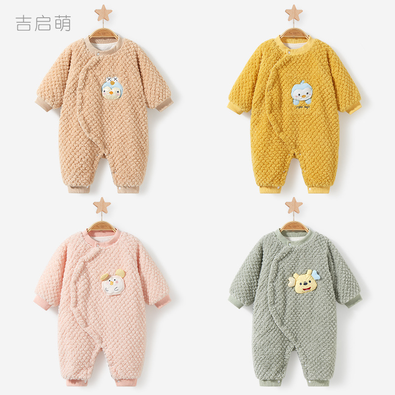 Mono del bebé otoño y el invierno recién nacido de los hombres y las mujeres delgadas acolchado ropa invierno cálido traje mameluco ropa bebé
