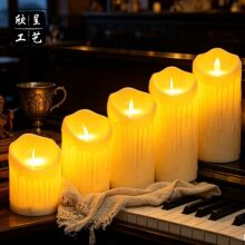 led无焰电子蜡烛遥控音乐会生日婚庆道具仿真蜡烛灯摇摆小夜灯