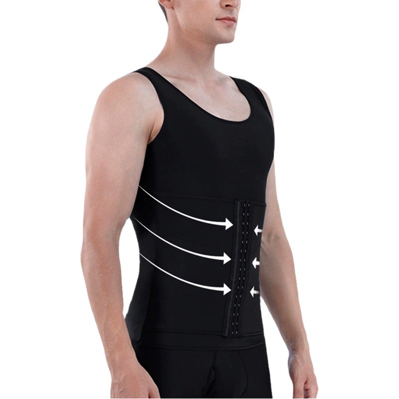 Мужская Улучшенная брюшной формирователь Кофеин Тонкий менеджер тела Slim-Fit спортивный жилет