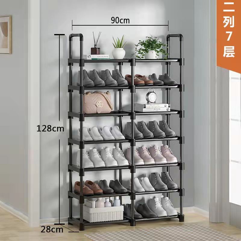 Estante de zapatos simple para almacenar estante de almacenamiento de artículos de dormitorio pequeño en la puerta de combinación de tipo grueso