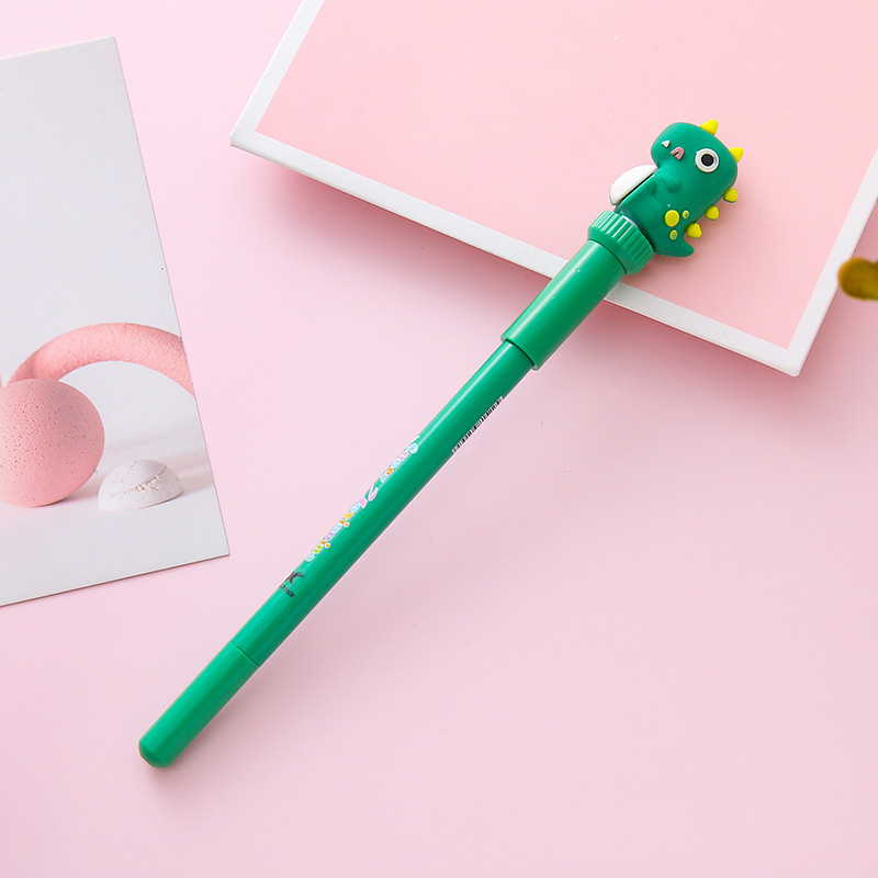 Bolígrafo de góner de dinosaurio con luz, papelería creativa, descompresión para estudiantes, bolígrafo giratorio, herramienta de escritura, bolígrafo de agua, bolígrafo de oficina, bolígrafo de firma