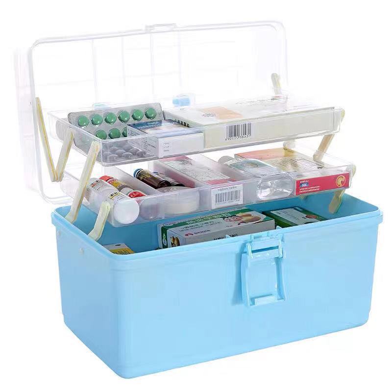 Caja de medicina familiar caja de almacenamiento multicapa caja de almacenamiento de medicina de gran capacidad caja de medicina de primeros auxilios caja médica caja de primeros auxilios para el hogar