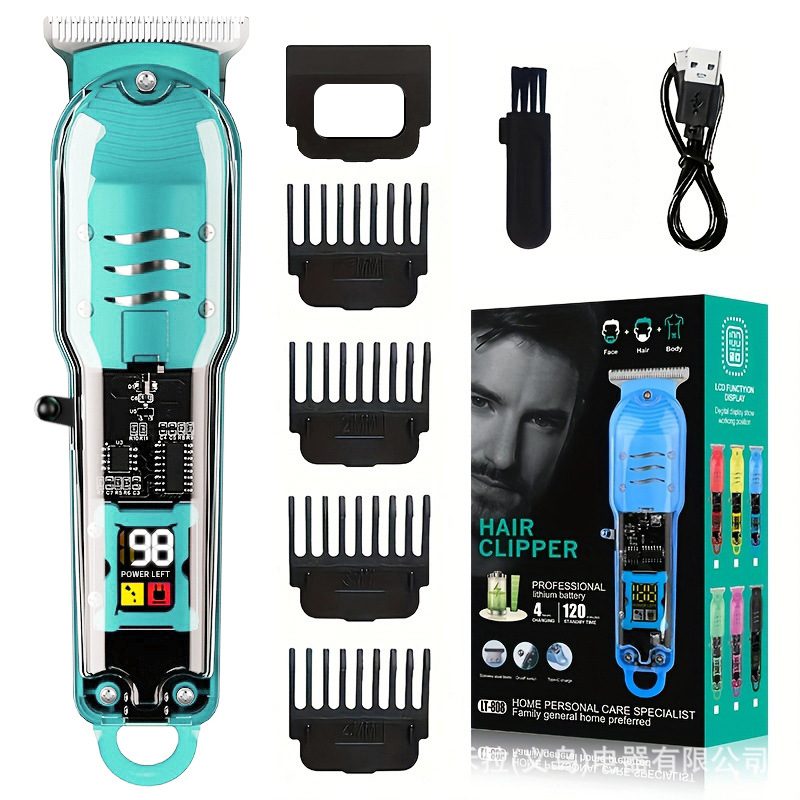 Cortadora de pelo transparente para peluquería, cortadora de pelo especial, barbería profesional, afeitadora eléctrica