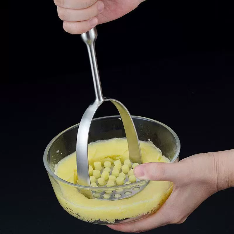 304 stainless steel potato masher, gourd handle masher, vertical garlic press, baby food crushing tool
