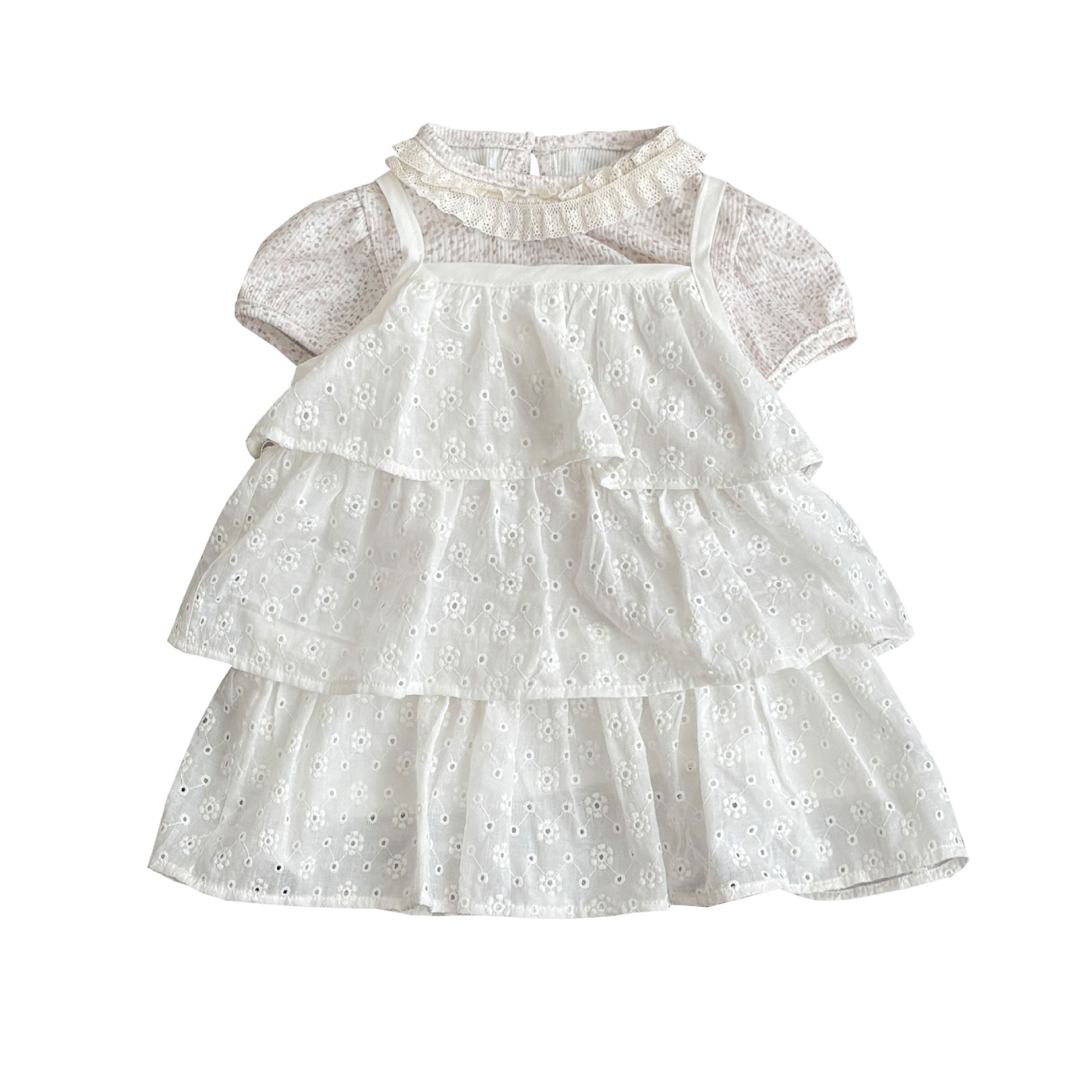 Youhe Yuantou Factory 2025 verano nuevo estilo tipo A traje de falda de tirantes floral ligero traje de dos piezas súper lindo y lindo