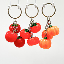 仿真树脂可爱小挂件南瓜柿子西红柿钥匙扣包包手机视频萌萌装饰