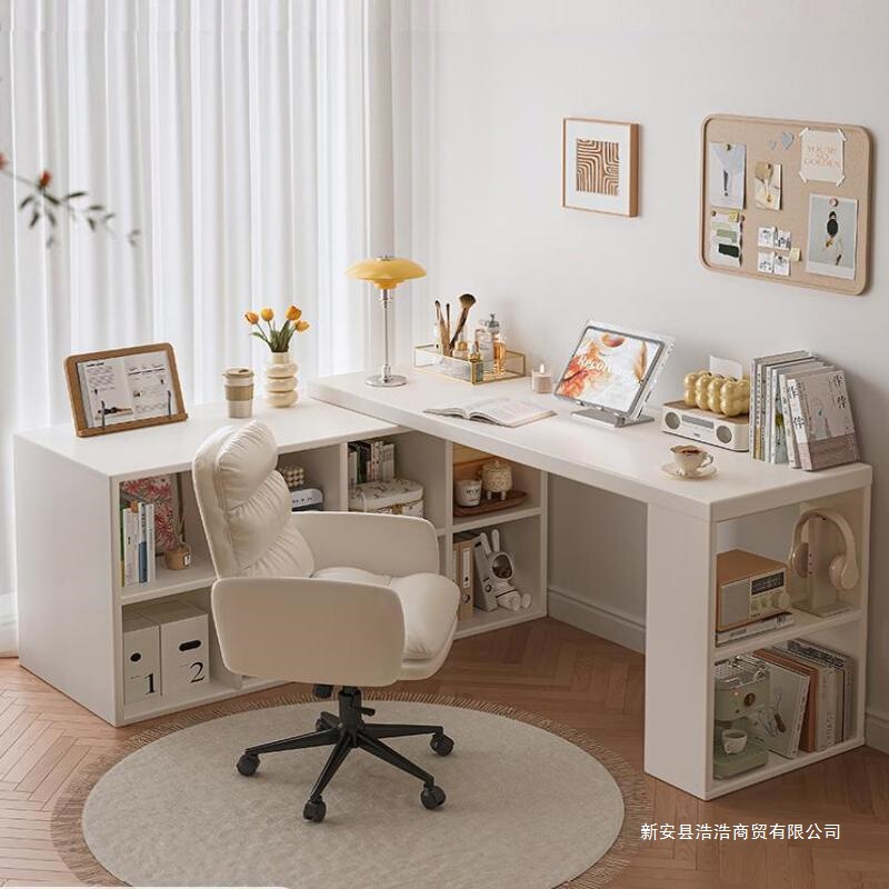 Corner Desk Home Study Table Bedroom Girls Dressing Table Bookcase Integrated Solid Wood Corner Computer Desk
