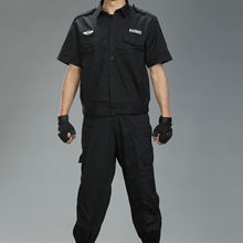 保安工作服夏装短袖黑色白色蓝色夹克衬衫长袖作训服夏季套装男女