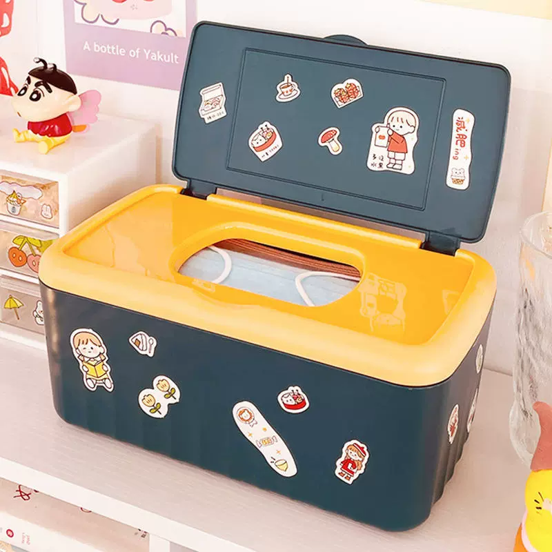 Medical mask, capacious storage box, wipes
