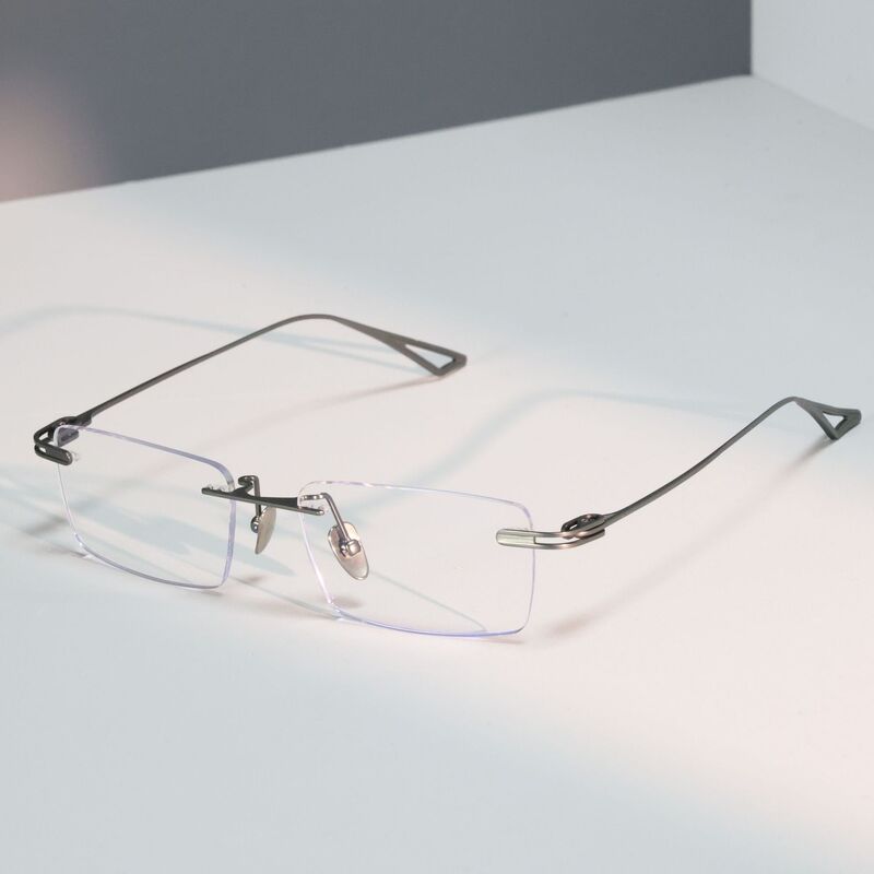 Wholesale Square Frame Electroplated Glasses for Men, Pure Titanium Thick-Rimmed Small Frame Men's Glasses, Rimless Glasses Frame, Designer Style Wholesale Square Frame Electroplated Glasses for Men, Pure Titanium Thick-Rimmed Small Frame Men's Glasses, Rimless Glasses Frame, Designer Style