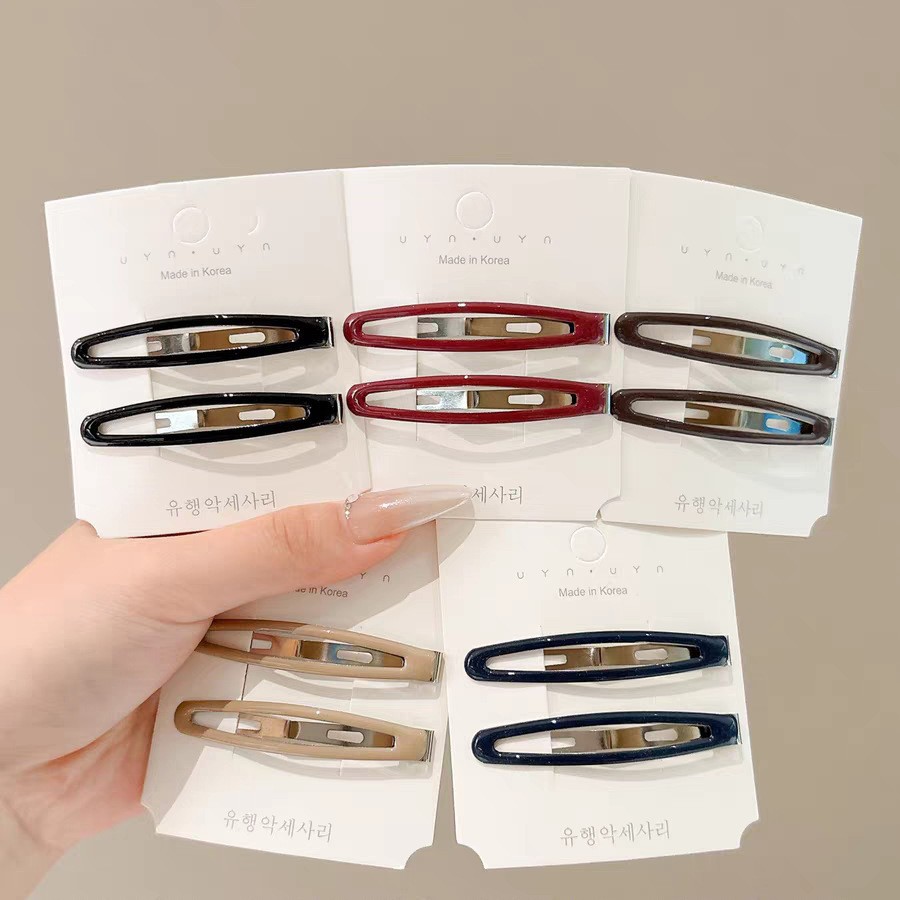 El clip de pestaña elíptica gota de agua adorable clip de cabello BB estriado gota de aceite color temperamento nuevo clip de cabello de moda