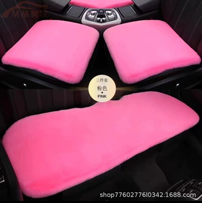 Cushion Winter Short Plush Single | Wool pad - rabbit-plush-high-density-single-pad-three-piece-set-bright-pink