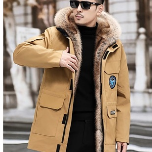 Parker Men's Fur 2023 Winter New Fur One-piece Liner Removable Mid-length Thickened Warm Coat