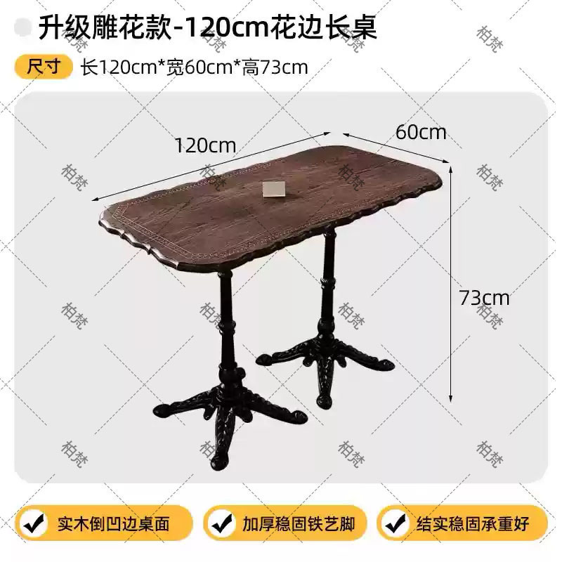 米澳拉折叠咖啡店桌椅组合美式小圆桌中古风烘焙甜品店餐饮商用可|undefined