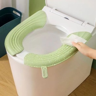 Toilet Mat, Universal for All Seasons, Portable Toilet Seat, Washable, Thickened, Non-Dirty, Hand-Adhesive Toilet Cover, Cross-Border