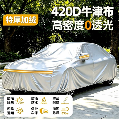 Car clothing — of vehi - sedan-please-specify-the-model-in-the-order-notes-420d-canvas-knitted-oxford-fabric-light-blocking-version-silver