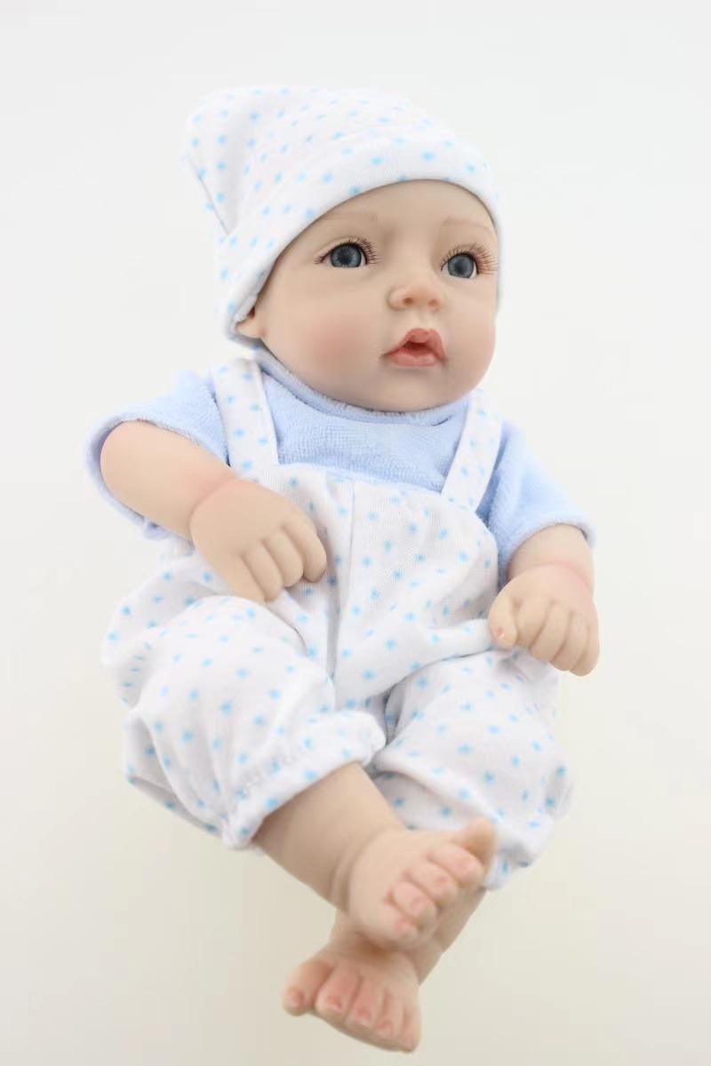 28 cm de muñeca de simulación de goma de comercio exterior original de bolsillo muñeca pequeña compañero de baño de bebé