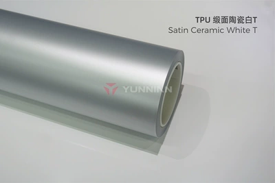 Auto Color Change Film: matte finish car wrap, satin - tpu-ceramic-white-matte-finish-15215m