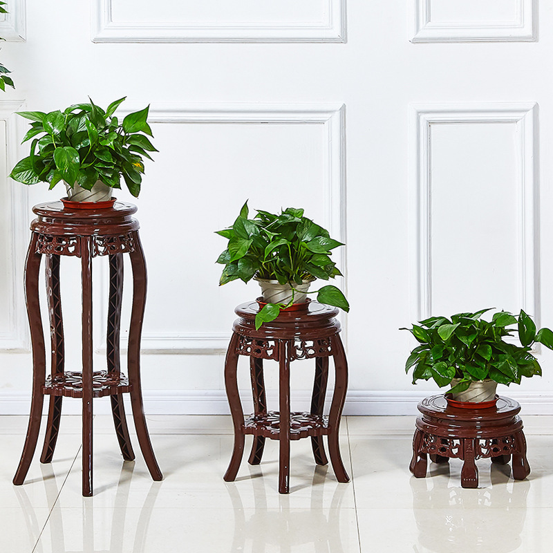 家庭用ラウンド中国花スタンド屋内リビングルームポトス水槽植木鉢スタンドバルコニー床置き多層フラワースタンド|undefined