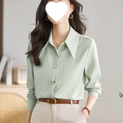气质职业长袖衬衫女秋装2025年春秋季新款衬衣显瘦百搭女士上衣服
