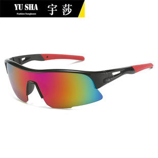 Yusha New Men's Outdoor Bicycle Windshield Riding Sunglasses 9185 Cross-border European and American Glasses Women's Sports Sunglasses